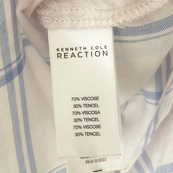 KENNETH COLE REACTION • Long Sleeve Button Down Collared Shirt Hi-Low Hem • XS - Picture 7 of 8